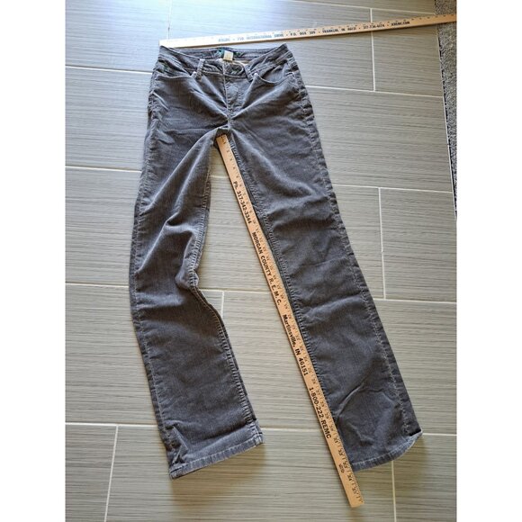 Y2K Gray Corduroy Worn Jeans Straight Leg Pants Women's Size 6 Low Rise - Picture 9 of 11